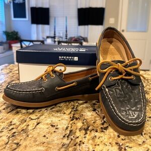 Sperry Navy and Tan Boat Shoes